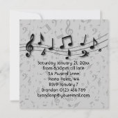Zwarte en grijze Muzieknoten Kaart (Achterkant)