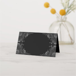 Zwarte en grijze Rozen Gothic Wedding Place Card Plaatskaartje
