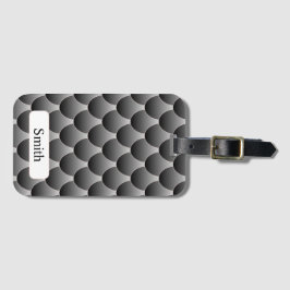 Zwarte en grijze schalen bagagelabel