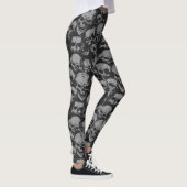 Zwarte en grijze schedel leggings (Rechts)
