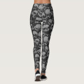 Zwarte en grijze schedel leggings (Achterkant)