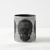 Zwarte en grijze schedel mok (Midden)
