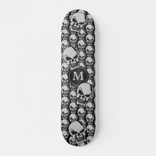 Zwarte en grijze schedelkoppen - Monogram skateboa Persoonlijk Skateboard (Voorkant)