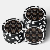 Zwarte en grijze schedels en kruisbeenderen poker chips (Opstapeling)
