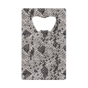 Zwarte en grijze slang creditkaart flessenopener