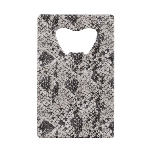 Zwarte en grijze slang creditkaart flessenopener (Voorkant)