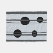 Zwarte en grijze stippen en lijnen fleece deken (Voorkant (Horizontaal))