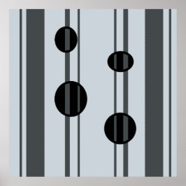 Zwarte en grijze stippen en lijnen poster