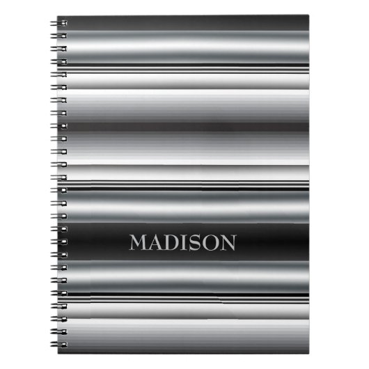 Zwarte en grijze strepen notitieboek (Voorkant)