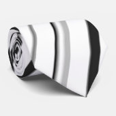 Zwarte en grijze strepen op wit cadeau stropdas (Opgerold)
