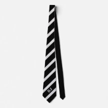 Zwarte en grijze stropdas met monogram