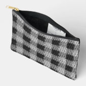 Zwarte en grijze tinten Plaid Artisan Haakprint Etui (Open)