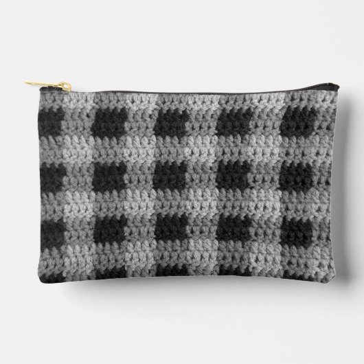 Zwarte en grijze tinten Plaid Artisan Haakprint Etui (Voorkant)