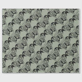 Zwarte en grijze vlinder cadeaupapier (Vlak)