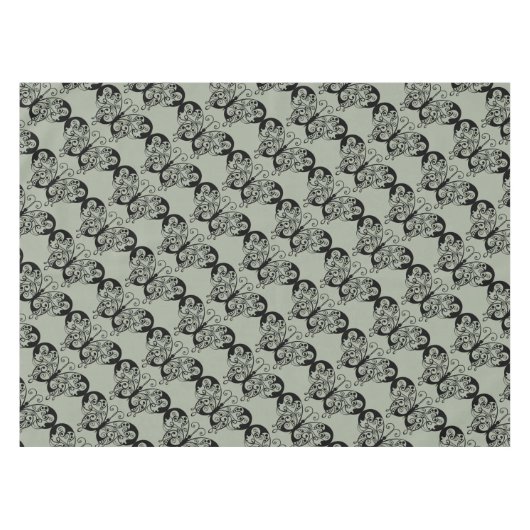 Zwarte en grijze vlinder tafelkleed (Voorkant (Horizontaal))