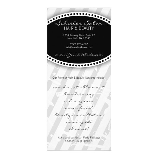 Zwarte en grijze waardebonnen reclamekaart (Achterkant)