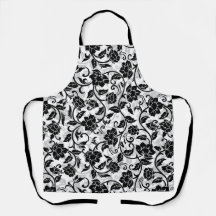 Zwarte en grijze wervelende bloemen