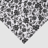 Zwarte en grijze wervelende bloemen tissuepapier (Detail)