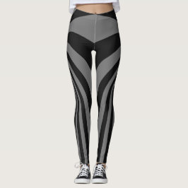 Zwarte en grijze wervelontwerp leggings