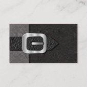 Zwarte en grijze zadeltas visitekaartje (Achterkant)