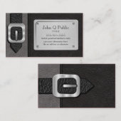 Zwarte en grijze zadeltas visitekaartje (Voorkant / Achterkant)