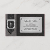 Zwarte en grijze zadeltas visitekaartje (Voorkant)