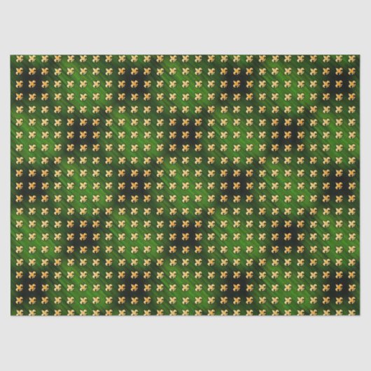 Zwarte en groene achtergrond met Gold Fleur de Lis Tissuepapier (Voorkant)