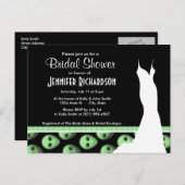 Zwarte en groene alien uitnodiging briefkaart (Voorkant / Achterkant)