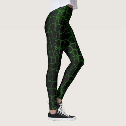 Zwarte en groene alligator leggings (Rechts)