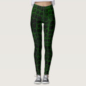 Zwarte en groene alligator leggings (Voorkant)