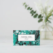 Zwarte en groene blauwe kunst visitekaartje (Staand voorkant)