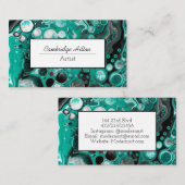 Zwarte en groene blauwe kunst visitekaartje (Voorkant / Achterkant)
