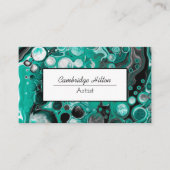 Zwarte en groene blauwe kunst visitekaartje (Voorkant)
