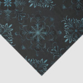 Zwarte en Groene Bloemen Sneeuwvlok Kerstmis Tissuepapier (Detail)