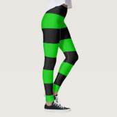 Zwarte en groene brede strepen leggings (Rechts)