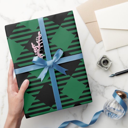 Zwarte en groene buffel speelden Kerstmis Cadeaupapier (Geschenken)