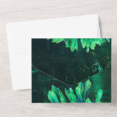 Zwarte en groene chrysant bruiloft uitnodiging (Achterkant)