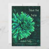 Zwarte en groene chrysant save the date (Voorkant)