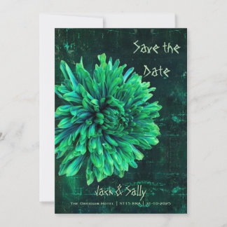 Zwarte en groene chrysant save the date