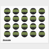 Zwarte en groene envelopzegel ronde sticker (Vel)