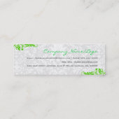 Zwarte en groene Floral Damascus 4 Wedding Planner Mini Visitekaartje (Achterkant)
