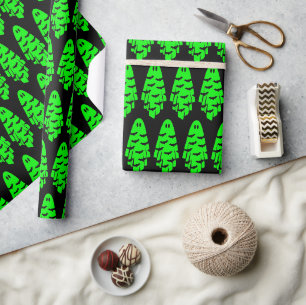 Zwarte en groene geest cadeaupapier