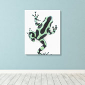 Zwarte en groene giftige kunstkikker canvas afdruk (Insitu (Houten vloer))