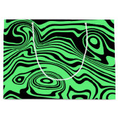 Zwarte en groene golvende gestreepte cadeautas (Voorkant)