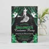 Zwarte en groene heks en shimmer Curtains Hallowee Kaart (Staand voorkant)