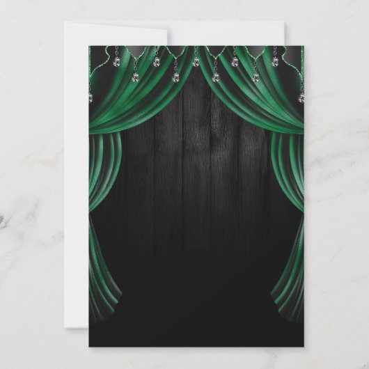 Zwarte en groene heks en shimmer Curtains Hallowee Kaart (Achterkant)