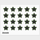 Zwarte en groene kerstboomstructuur Modern Ster Sticker (Vel)