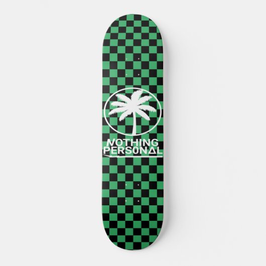 Zwarte en groene klankkaart persoonlijk skateboard (Voorkant)