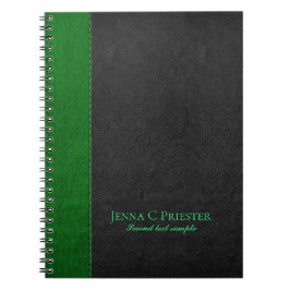 Zwarte en groene kunstledertextuur notitieboek