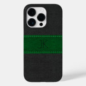 Zwarte en groene  lederen afdrukken Case-Mate iPhone case (Achterkant)